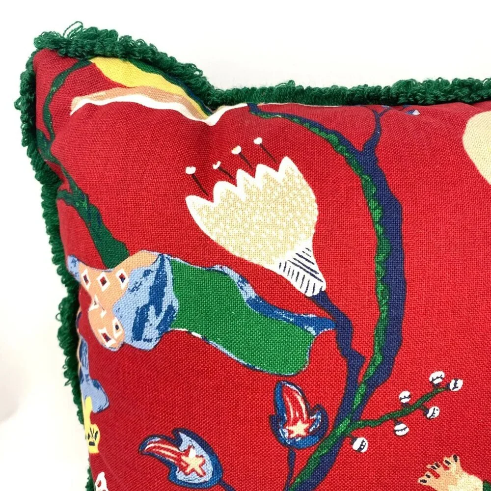 Target Threshold™ Square Floral Throw Pillow Red Decorative Garden Pattern